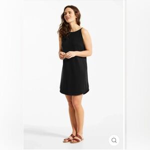 NWOT black Figs Rea sleeveless jersey sundress with tie at back neckline.